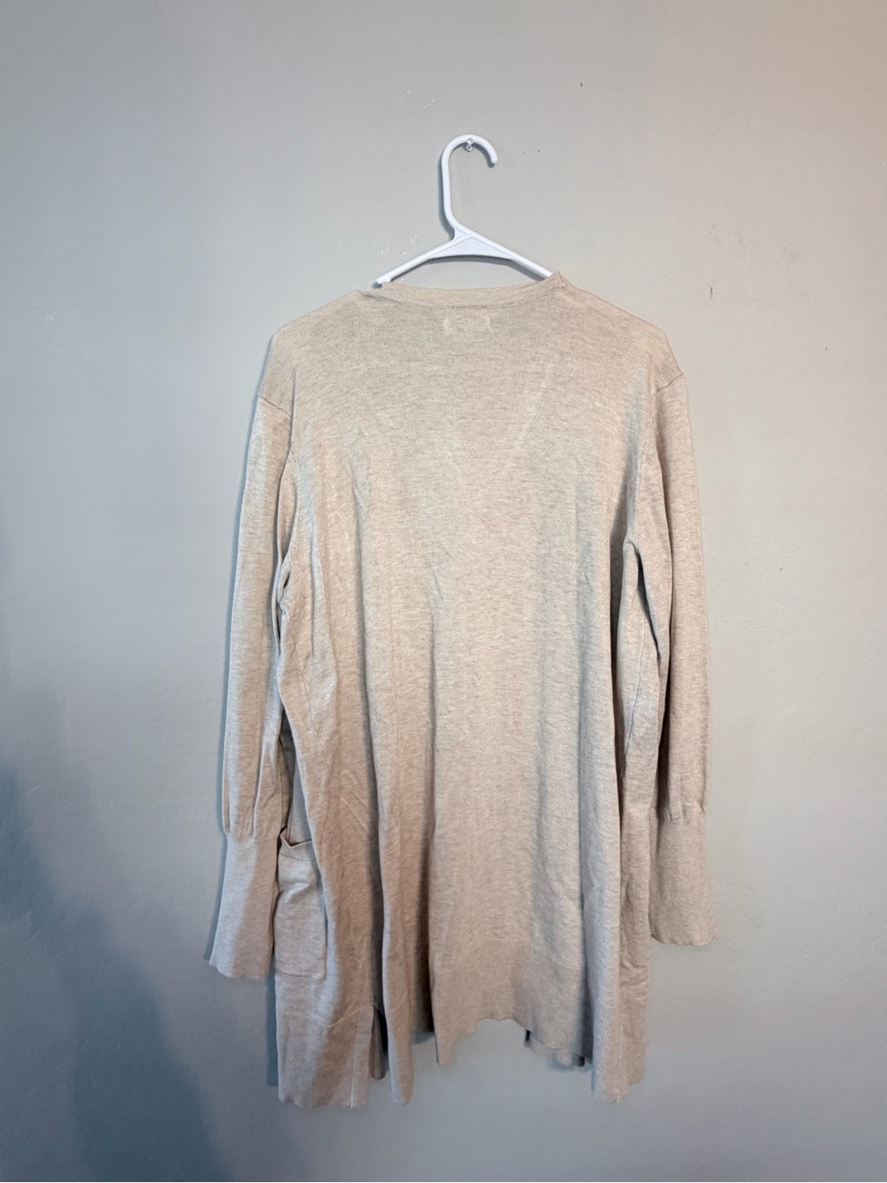 Nine West Open-Front Long Cardigan Sweater - Beige size xxl - Picture 4 of 4